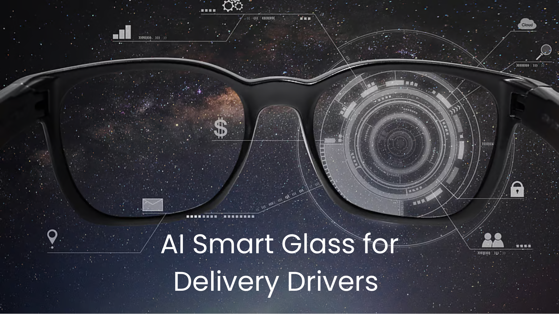 Delivery driver wearing AI smart glasses for navigation and route optimization